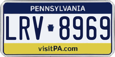 PA license plate LRV8969