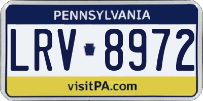 PA license plate LRV8972