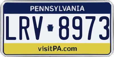 PA license plate LRV8973