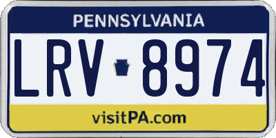 PA license plate LRV8974