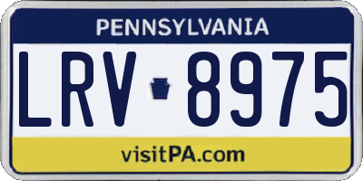 PA license plate LRV8975