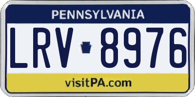 PA license plate LRV8976