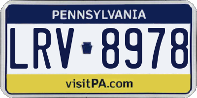 PA license plate LRV8978