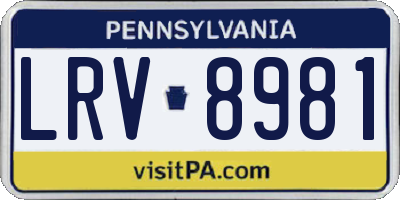 PA license plate LRV8981