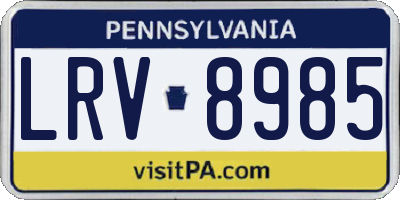 PA license plate LRV8985