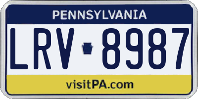 PA license plate LRV8987