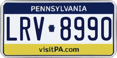 PA license plate LRV8990