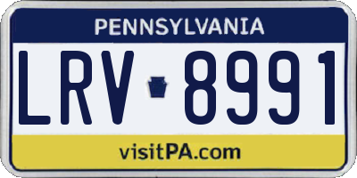 PA license plate LRV8991