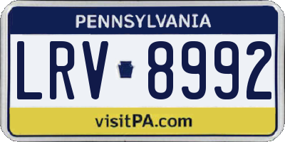 PA license plate LRV8992