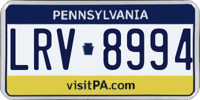PA license plate LRV8994