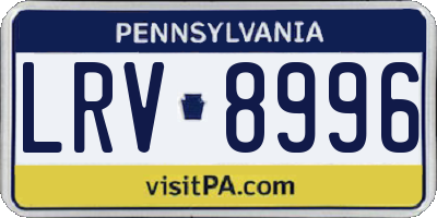 PA license plate LRV8996