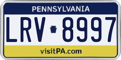 PA license plate LRV8997