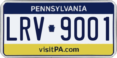 PA license plate LRV9001
