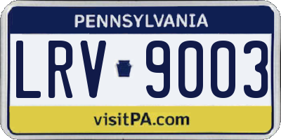 PA license plate LRV9003