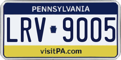 PA license plate LRV9005