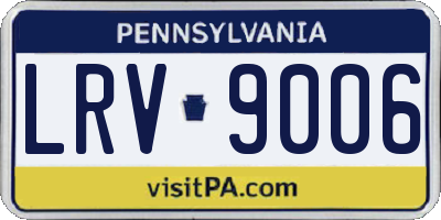 PA license plate LRV9006