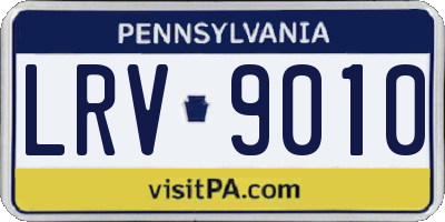PA license plate LRV9010