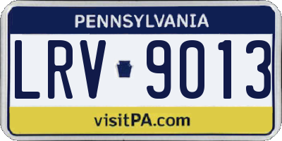 PA license plate LRV9013