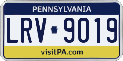PA license plate LRV9019