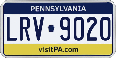 PA license plate LRV9020