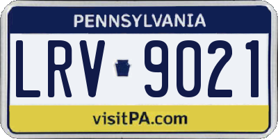 PA license plate LRV9021
