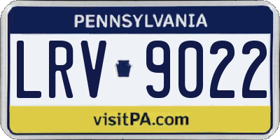 PA license plate LRV9022