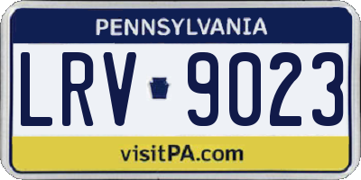 PA license plate LRV9023