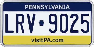 PA license plate LRV9025