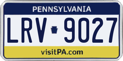 PA license plate LRV9027