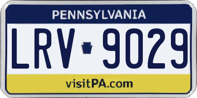 PA license plate LRV9029