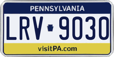 PA license plate LRV9030