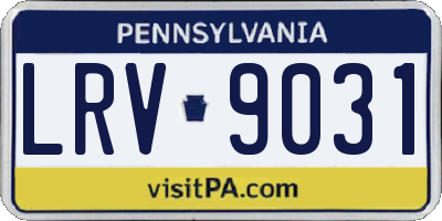 PA license plate LRV9031