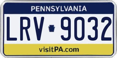 PA license plate LRV9032