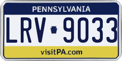 PA license plate LRV9033