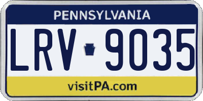 PA license plate LRV9035