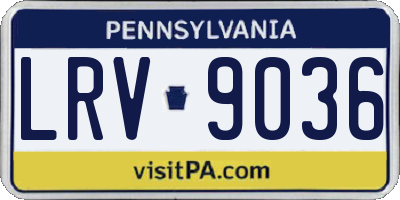 PA license plate LRV9036