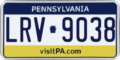 PA license plate LRV9038