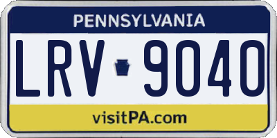 PA license plate LRV9040