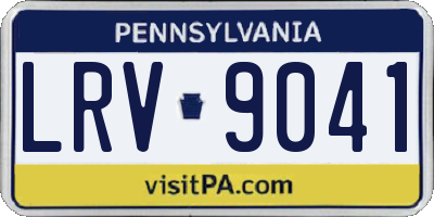 PA license plate LRV9041