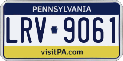 PA license plate LRV9061