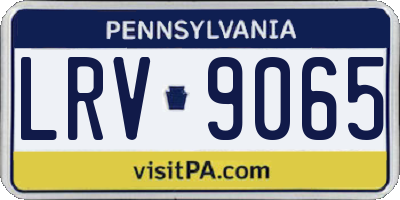 PA license plate LRV9065