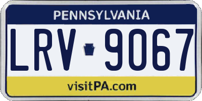 PA license plate LRV9067