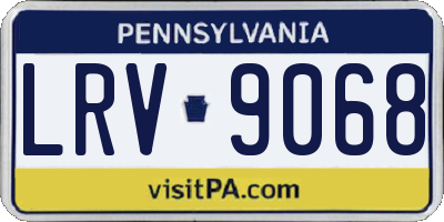 PA license plate LRV9068