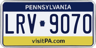 PA license plate LRV9070