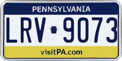 PA license plate LRV9073