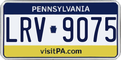 PA license plate LRV9075