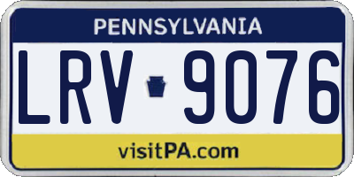 PA license plate LRV9076