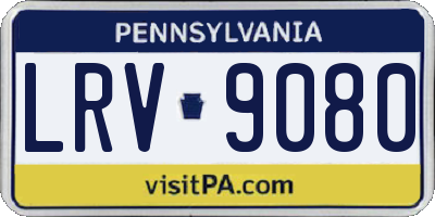 PA license plate LRV9080