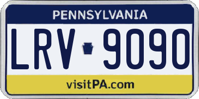 PA license plate LRV9090