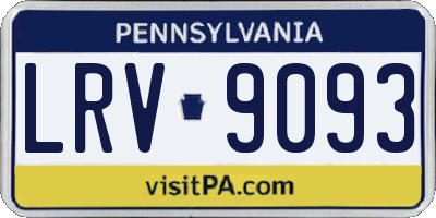 PA license plate LRV9093